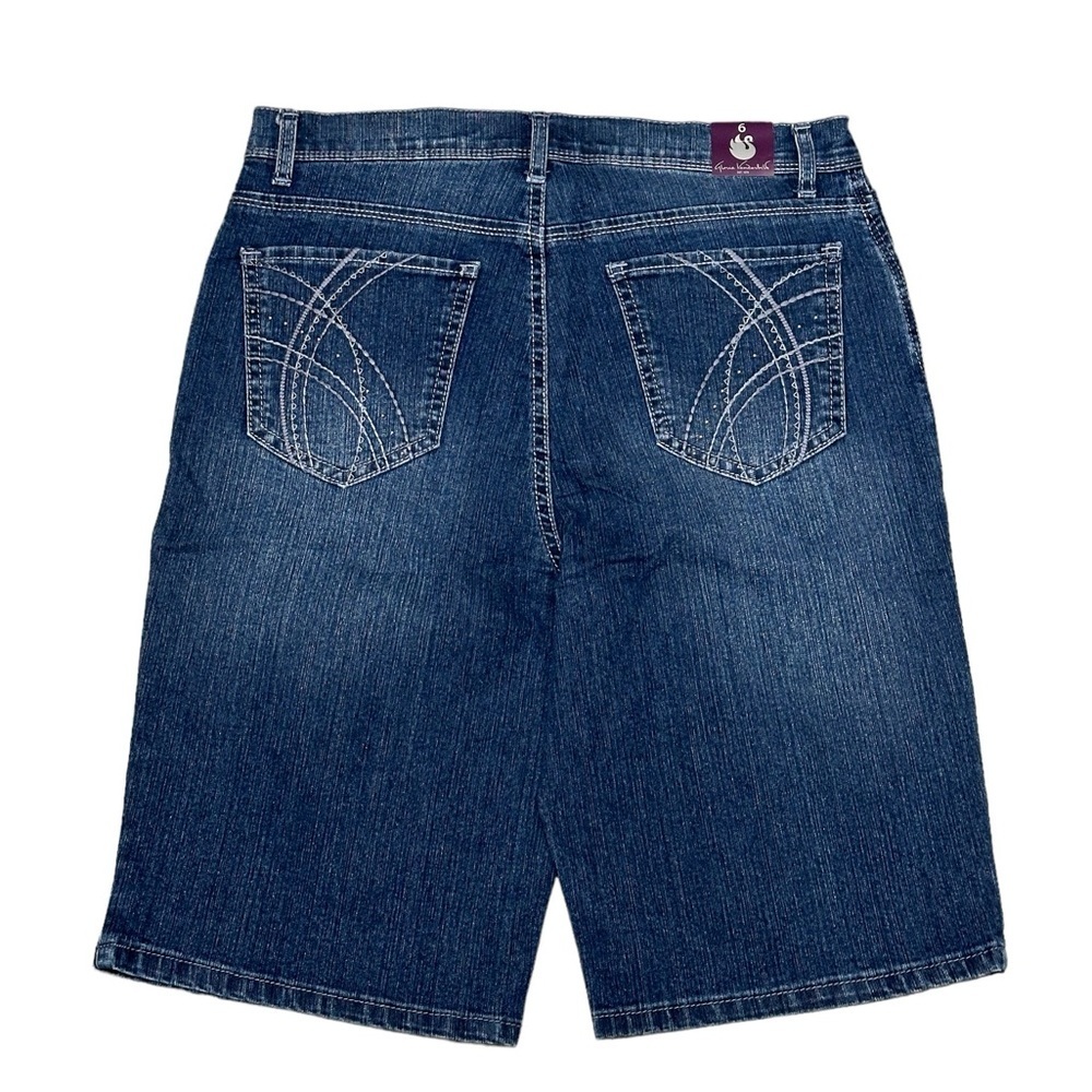 Women's Gloria Vanderbilt 6 Small Shorts Bermuda Jeans Navy Blue Spandex NWT - Picture 4 of 9